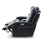 Hampton Leather Home Theater Console Loveseat - Power