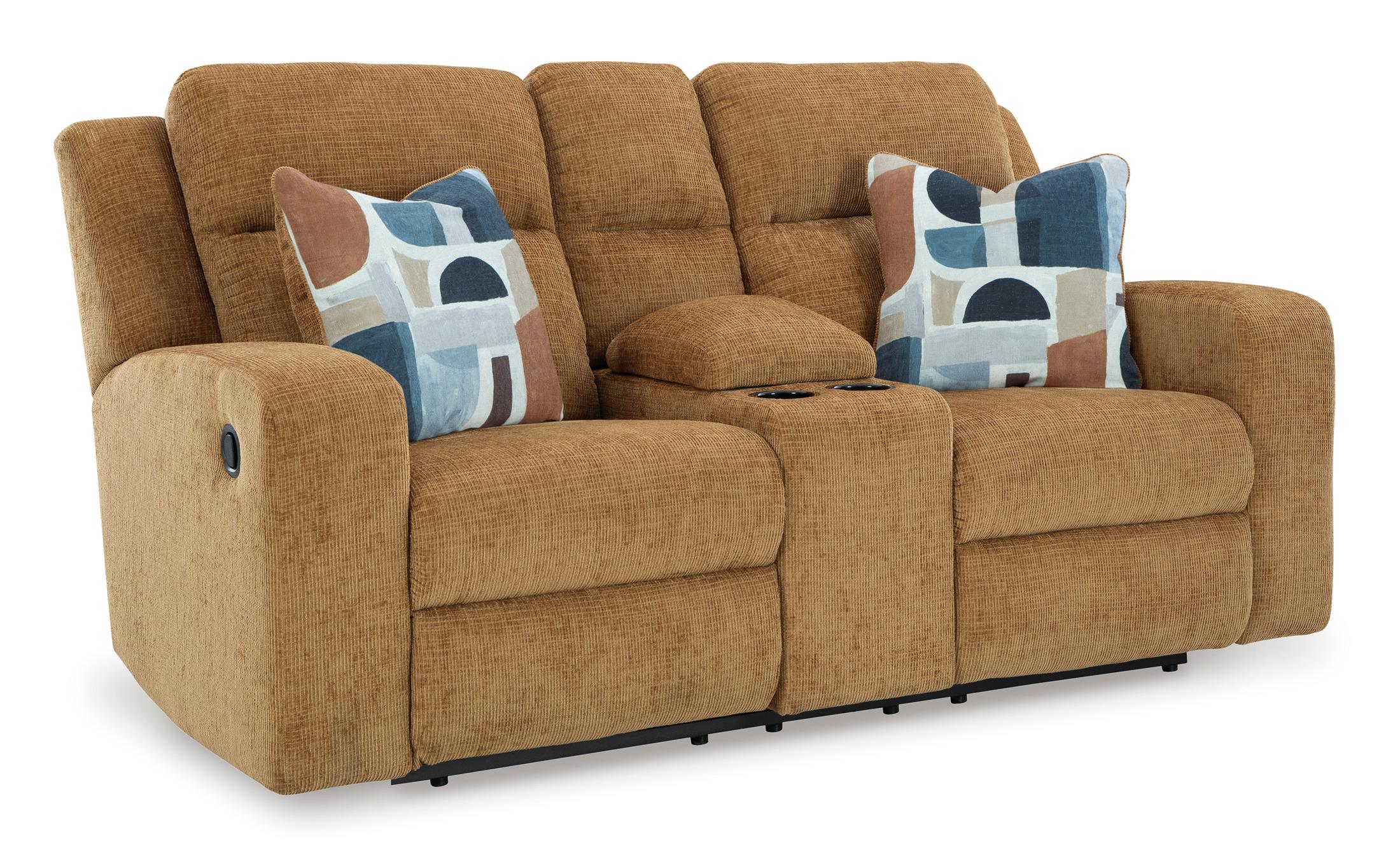 Kanlow Reclining Console Loveseat - Fabric