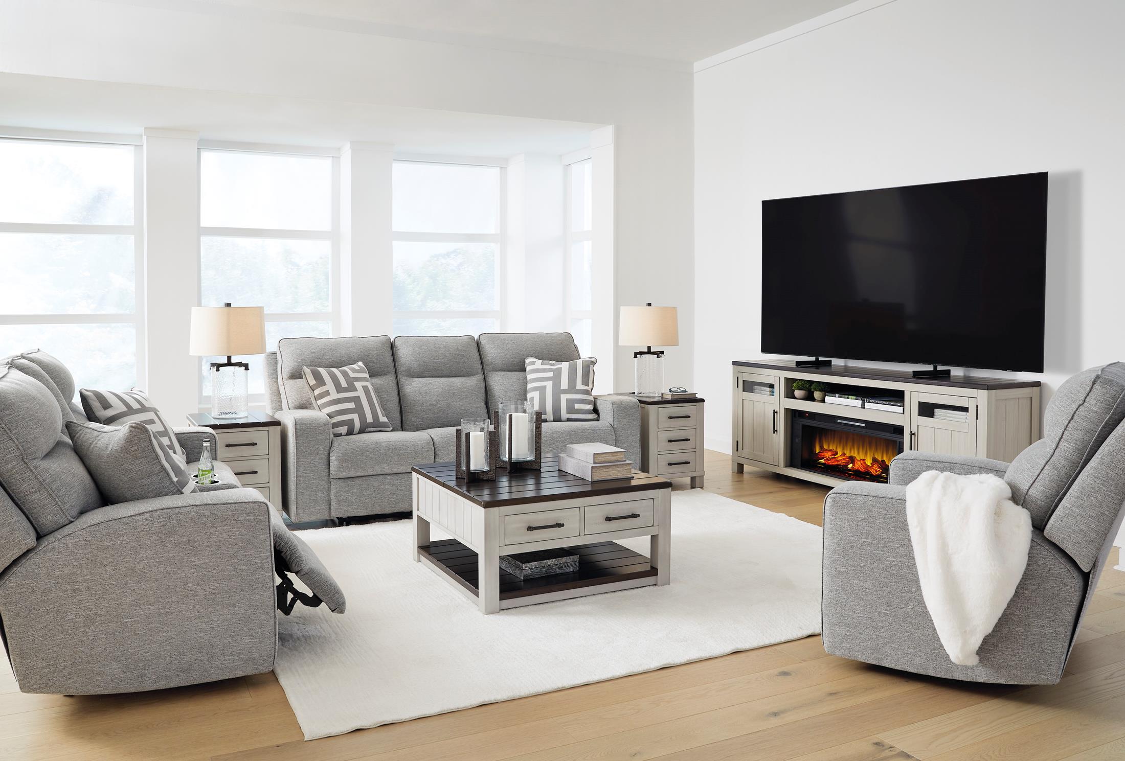 Biscoe Power Reclining Loveseat - Fabric