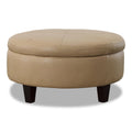Cheney Leather Storage Ottoman - Indoor