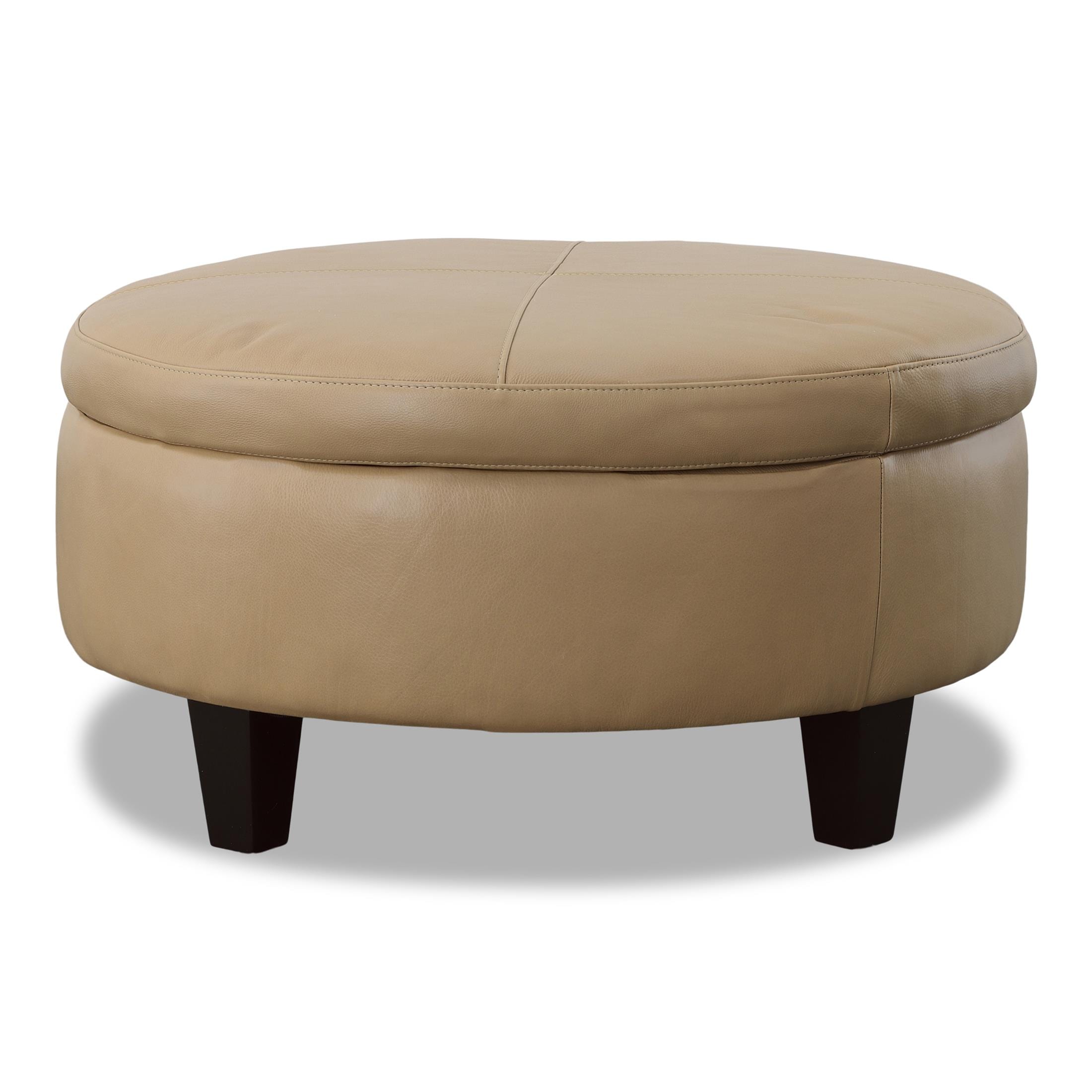 Cheney Leather Storage Ottoman - Indoor