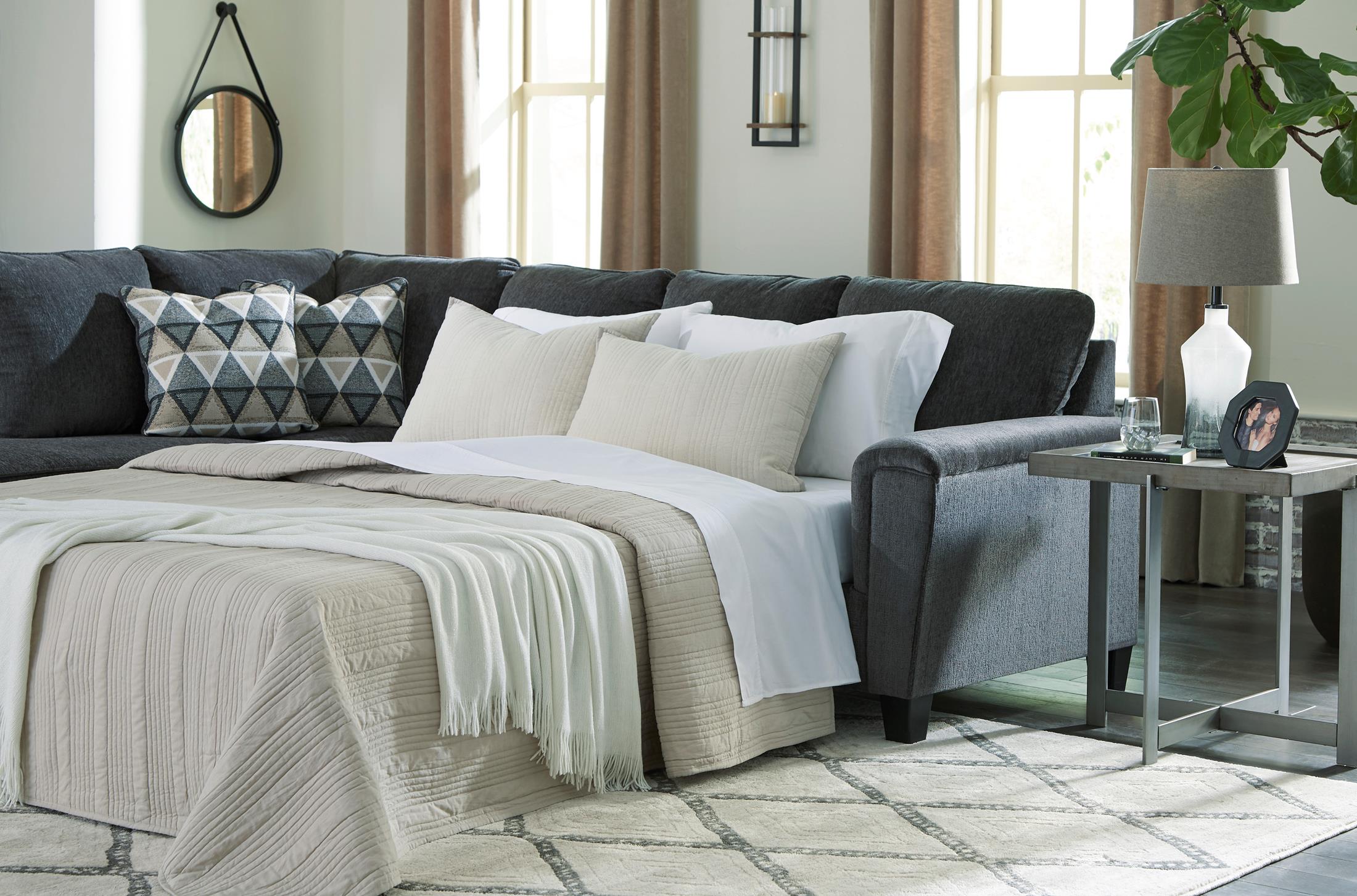 Abinger 2-Piece Smoke Sleeper Sectional with Chaise - Set