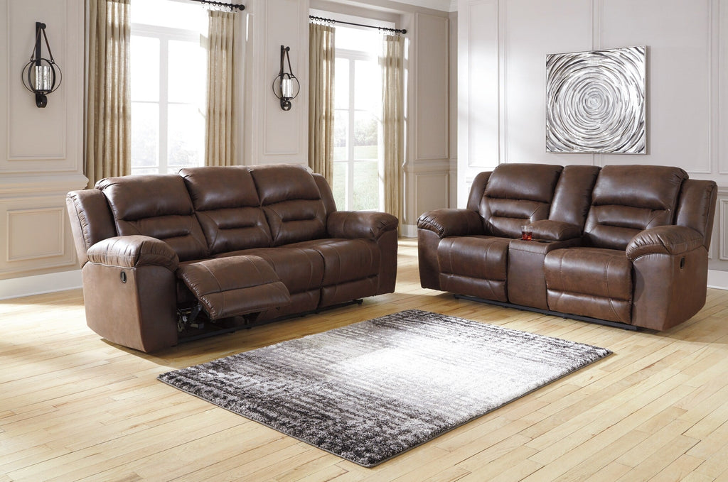 Stoneland Reclining Loveseat with Console - Fabric