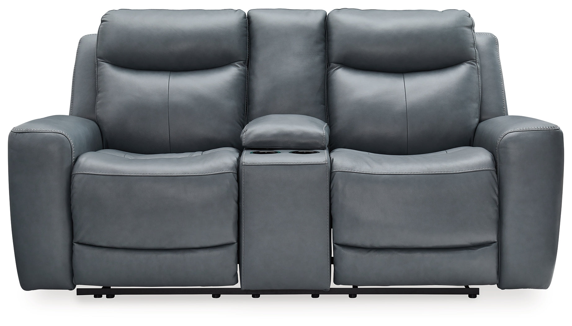 Mindanao Power Reclining Loveseat with Console - Leather