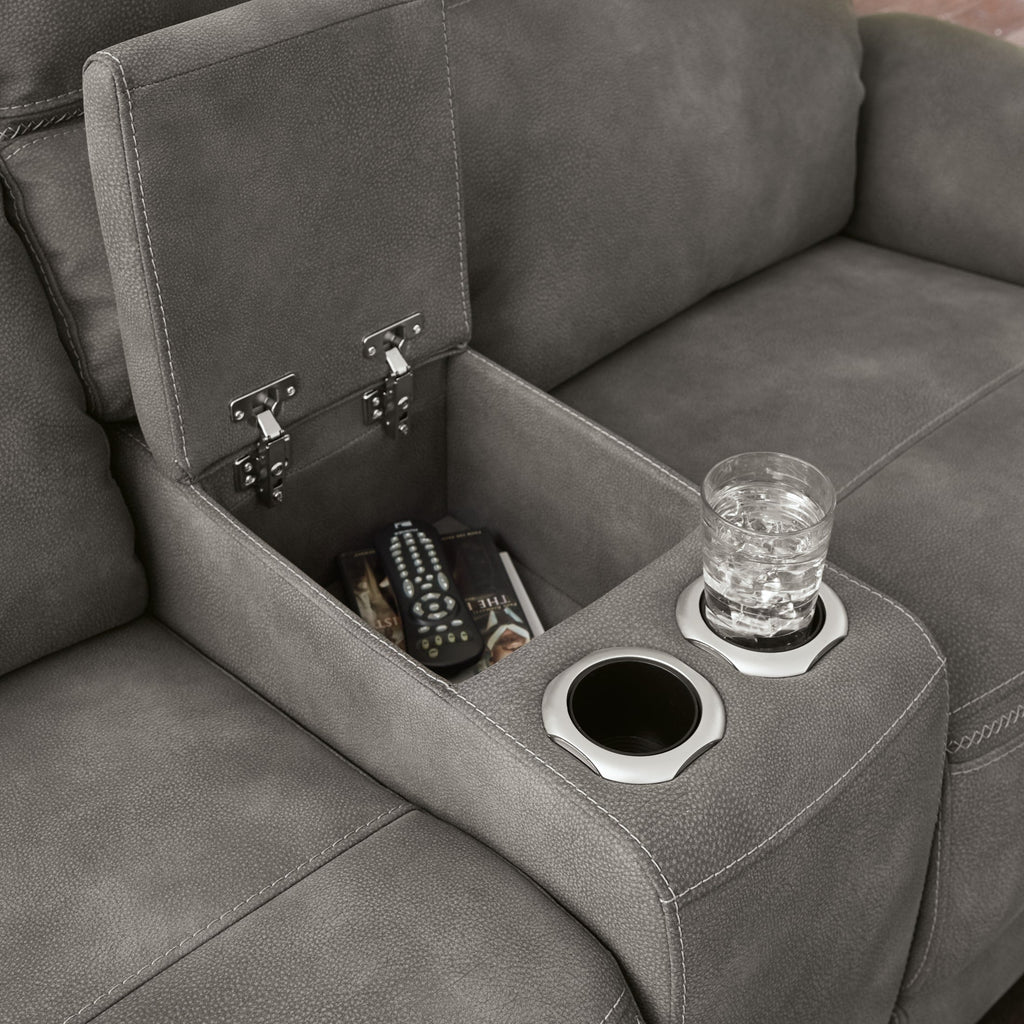 Next-Gen DuraPella Power Reclining Loveseat with Console - Fabric