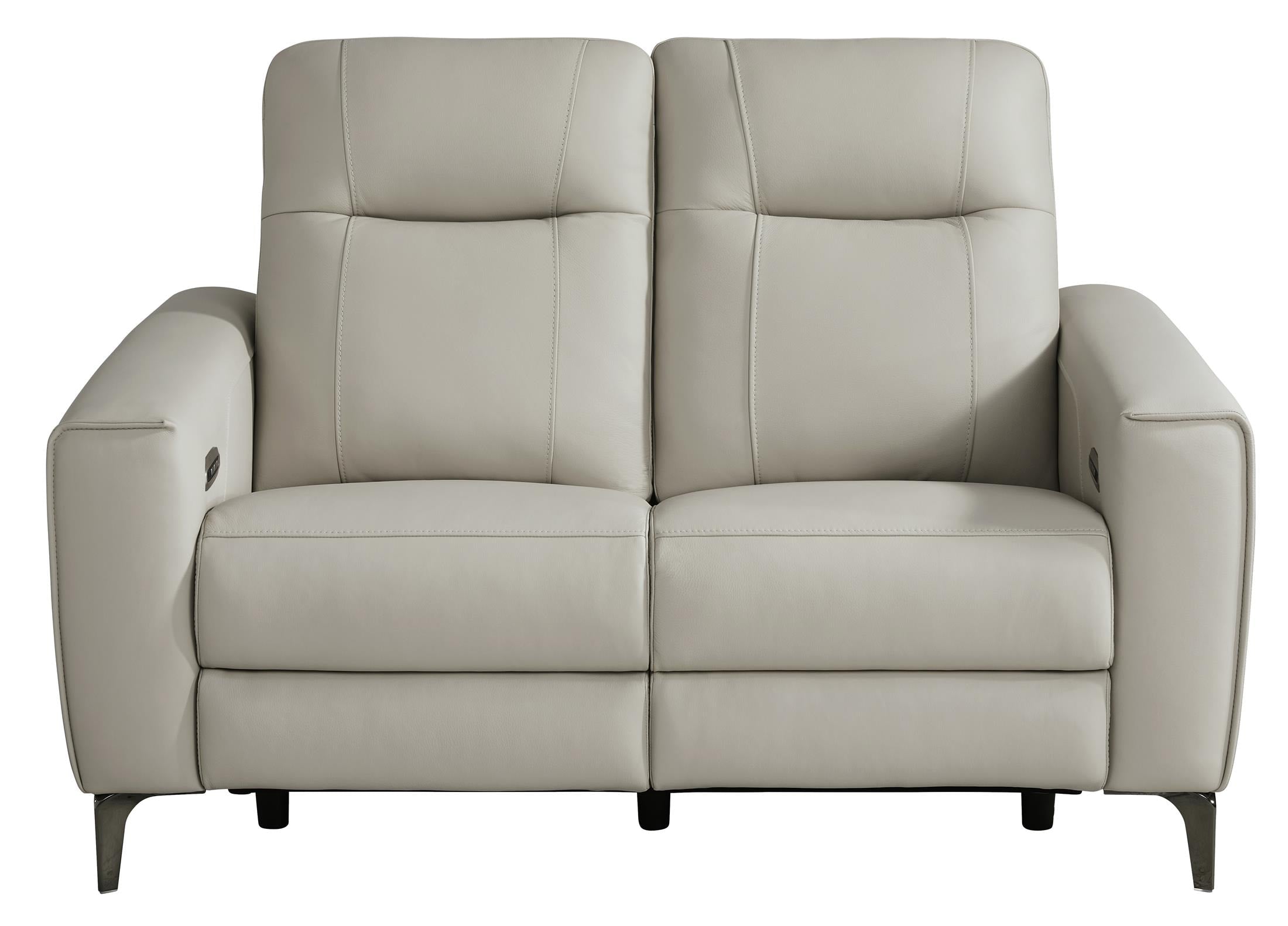 Parkside Heights Leather Power Reclining Loveseat - Dove Gray