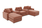 Modular One 5-Piece Theater Sectional with E-Console - Cantaloupe