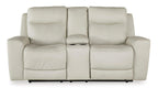 Mindanao Power Reclining Loveseat with Console - Leather