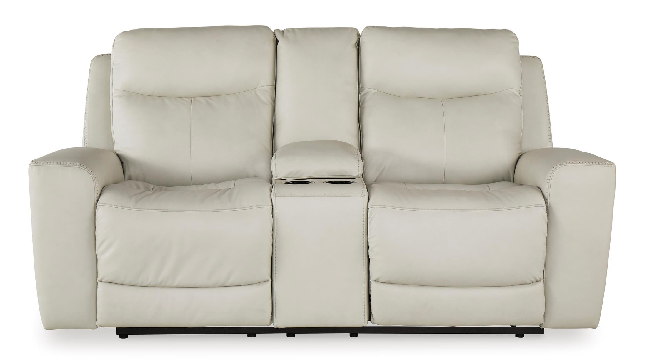 Mindanao Power Reclining Loveseat with Console - Leather