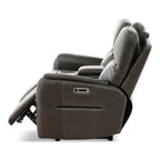 Walker Leather Power Reclining Console Loveseat - Cacao