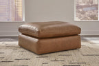 Emilia Oversized Accent Ottoman - Leather