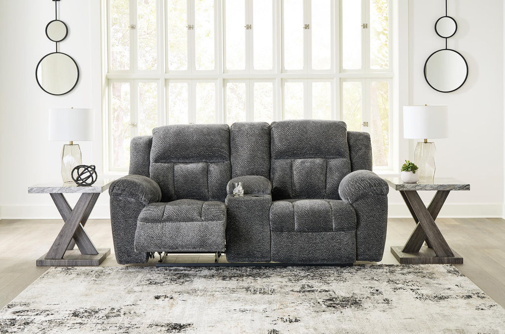 Frohn Reclining Console Loveseat - Fabric