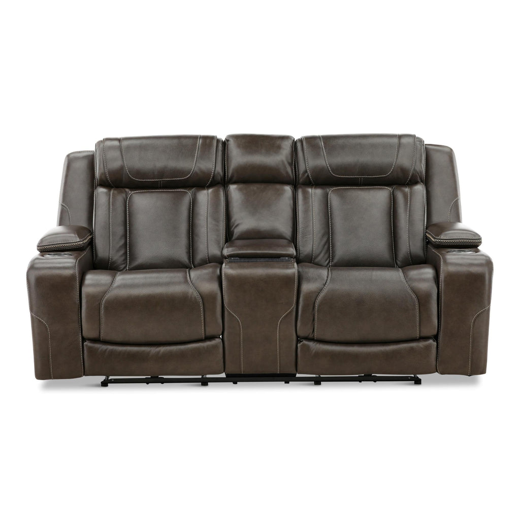 Denver Power Console Loveseat - Leather