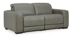 Correze 2-Piece Dual Power Leather Reclining Modular Loveseat - Set
