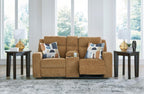 Kanlow Reclining Console Loveseat - Fabric