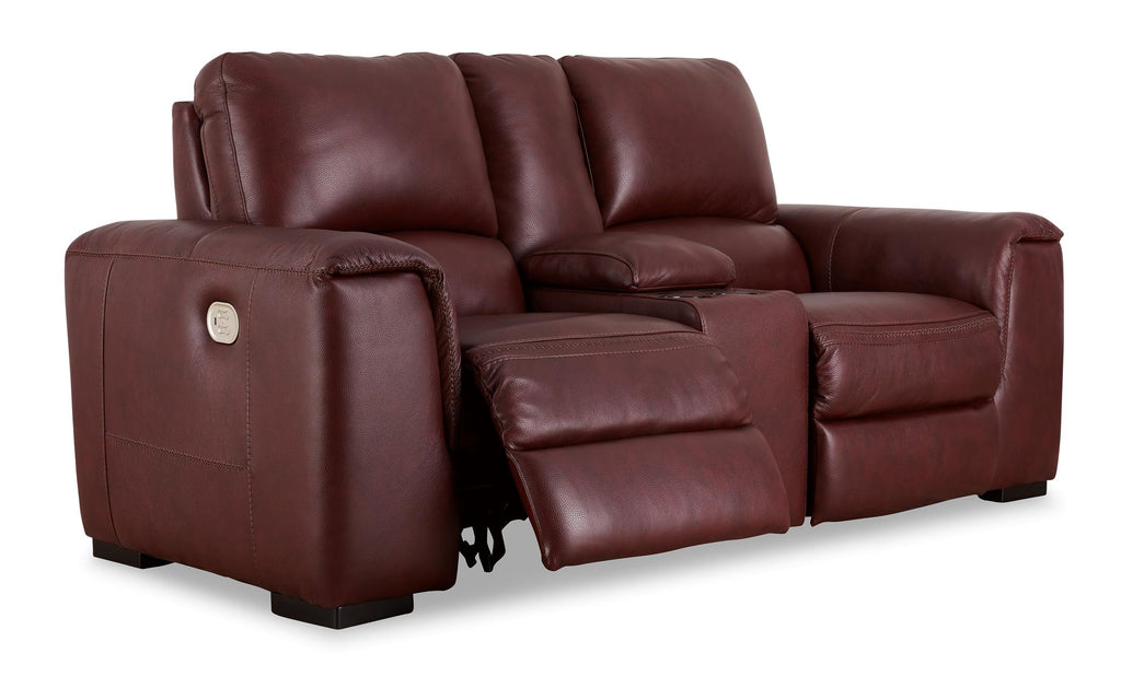 Alessandro Power Reclining Console Loveseat - Leather
