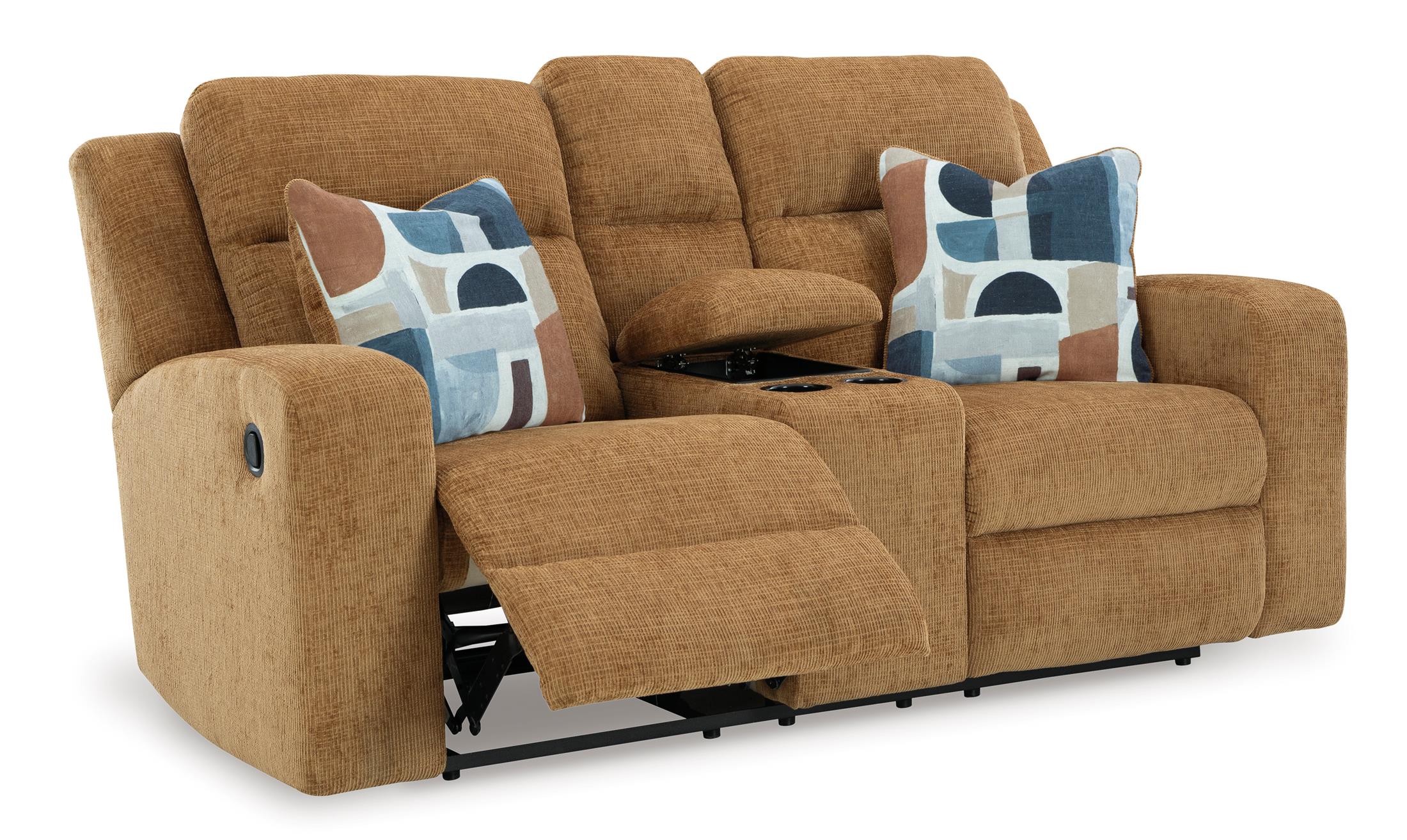 Kanlow Reclining Console Loveseat - Fabric