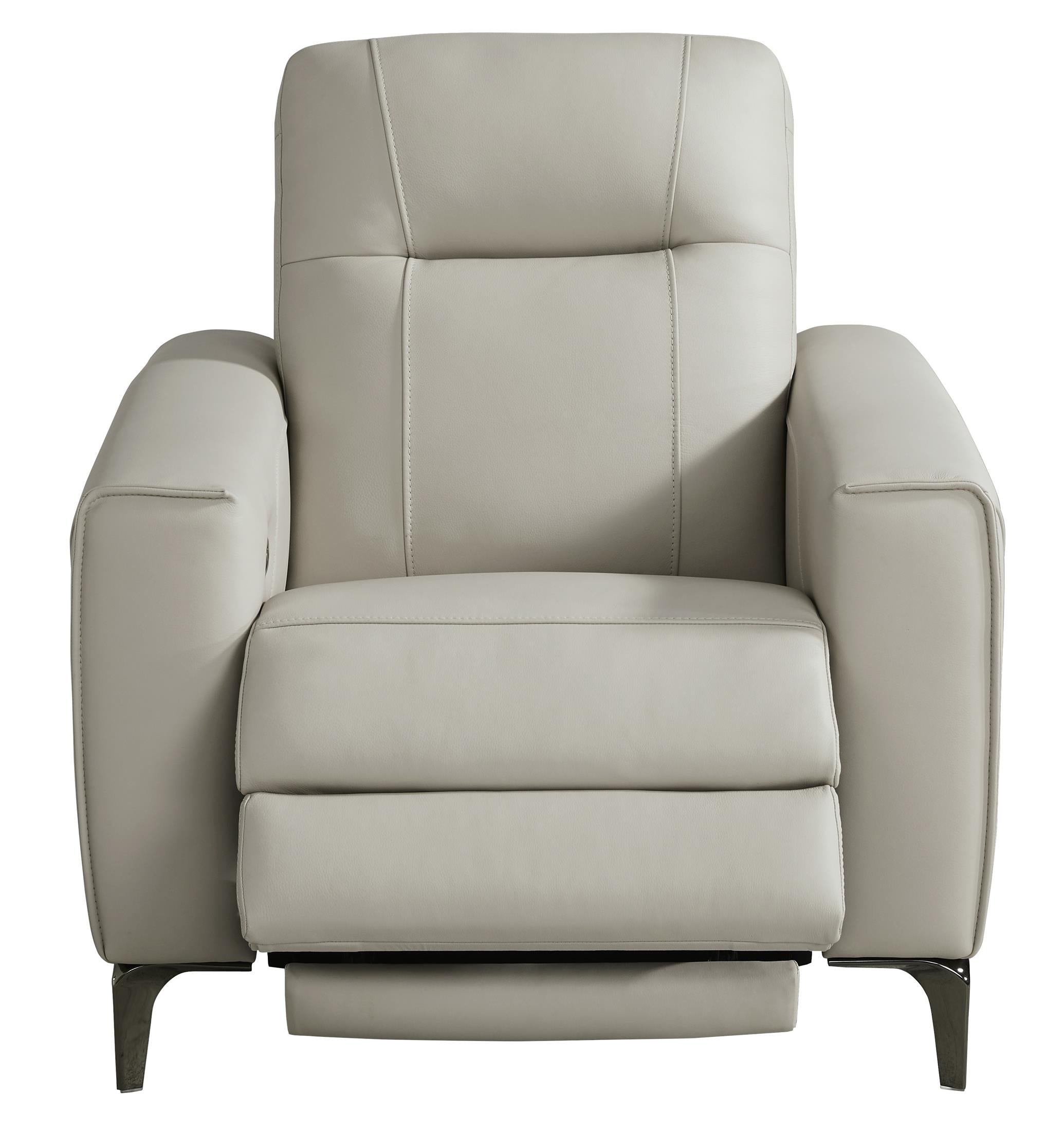 Parkside Heights Leather Power Recliner - Dove Gray