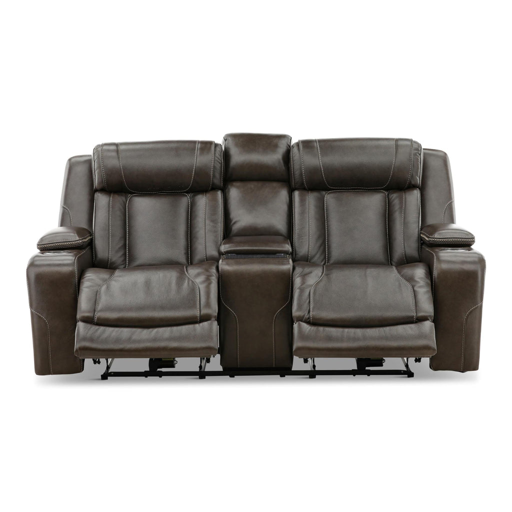 Denver Power Console Loveseat - Leather