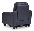 Mercomatic Leather Power Recliner - Ocean