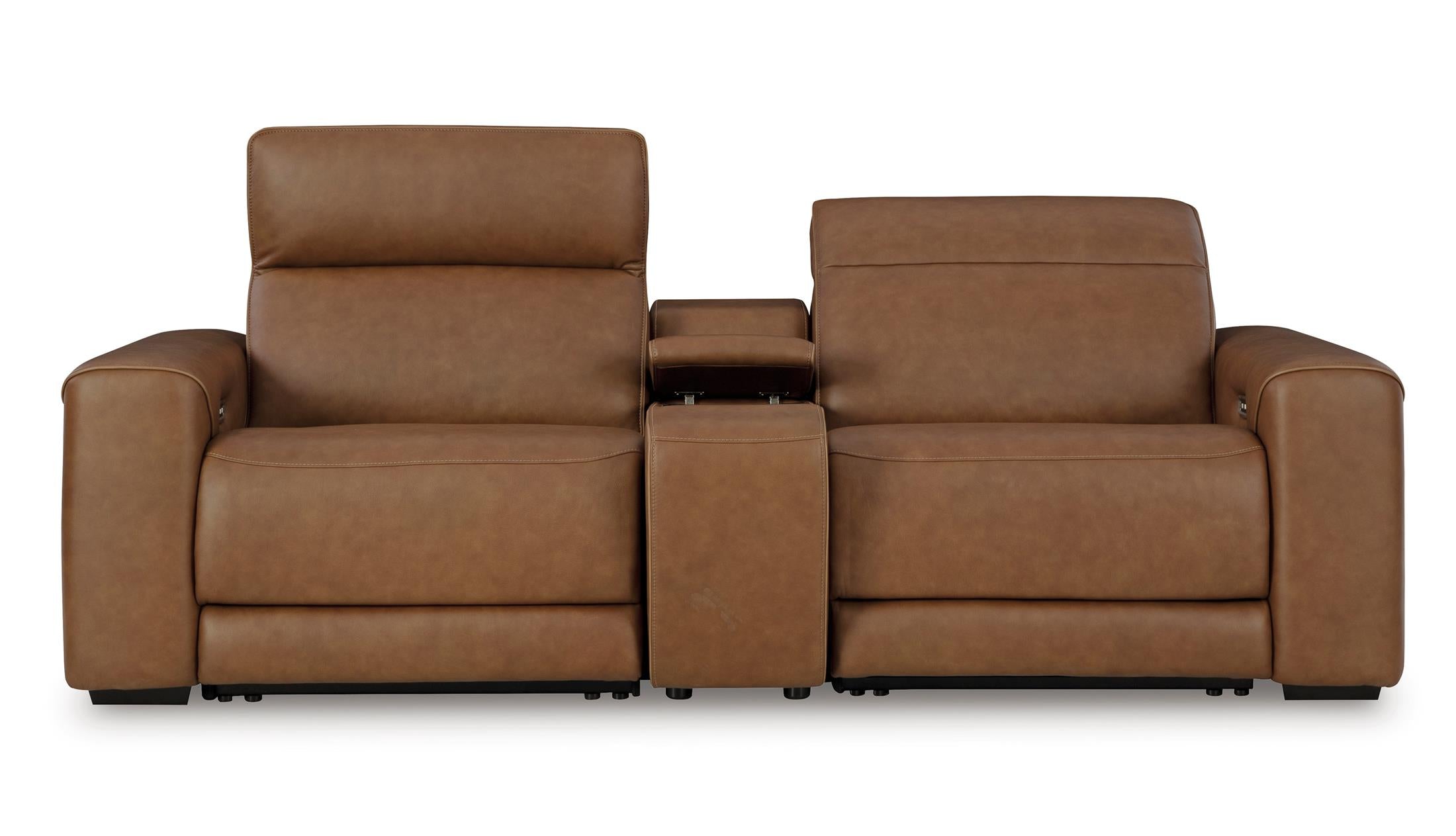 Rally-Up 2-Piece Leather Power Reclining Sectional Console Loveseat