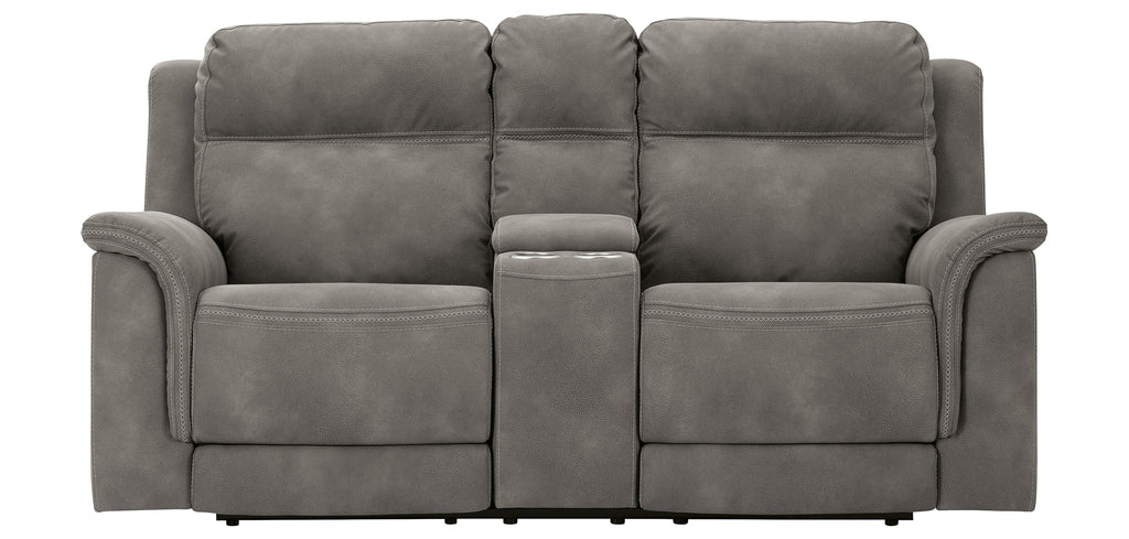 Next-Gen DuraPella Power Reclining Loveseat with Console - Fabric