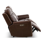 Adrian Leather Power Sofa with Drop Down Table - Dining Table