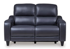 Mercomatic Leather Power Reclining Loveseat - Indoor